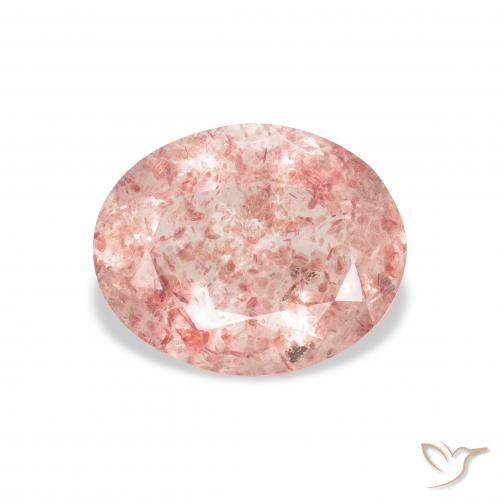 3.02ct Natural Medium Light-Pink Quartzo Morango, oval, Transparente