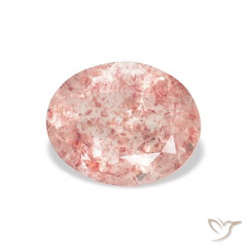 Quartzo Morango Medium Light-Pink Natural 3.02ct, oval, Transparente