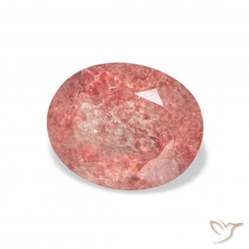 Quartzo Morango Framboesa Rosa Natural 3.48ct, oval, Transparente