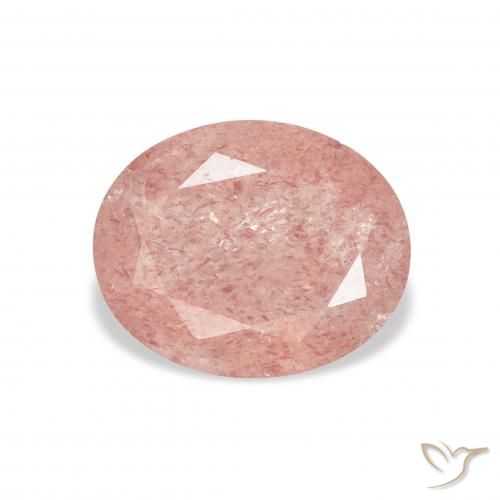 2.87ct Natural Rosa Terroso Quartzo Morango, oval, Transparente