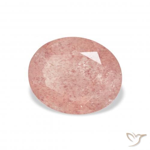 Quartzo Morango Rosa Terroso Natural 2.87ct, oval, Transparente