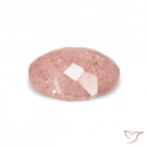 Quartzo Morango Rosa Terroso Natural 2.87ct, oval, Transparente