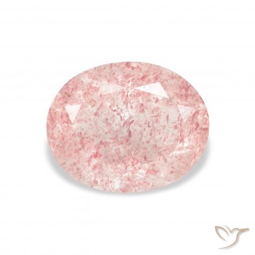 3.51ct Natural Luz rosa Quartzo Morango, oval, Transparente