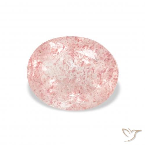 Quartzo Morango Luz rosa Natural 3.51ct, oval, Transparente