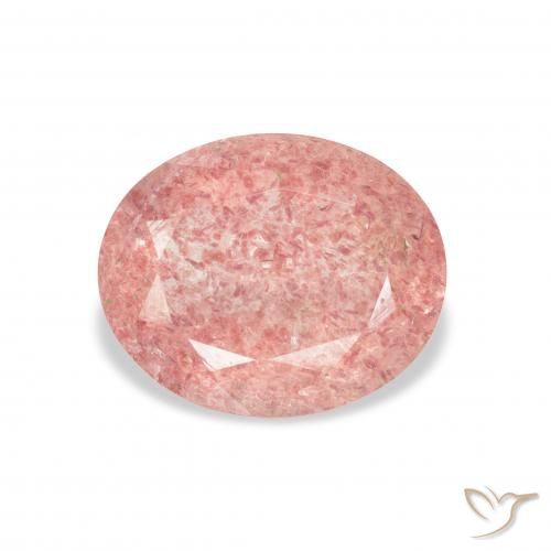 3.10ct Natural Medium Light-Pink Quartzo Morango, oval, Transparente