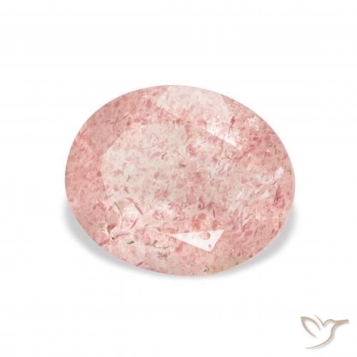 Quartzo Morango Medium Light-Pink Natural 3.41ct, oval, Transparente