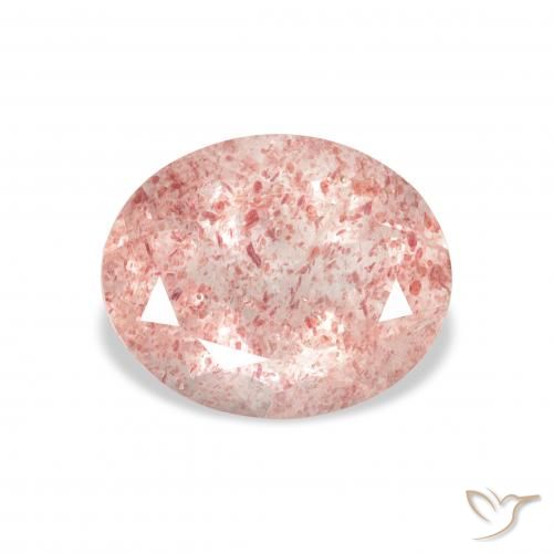3.30ct Natural Luz rosa Quartzo Morango, oval, Transparente