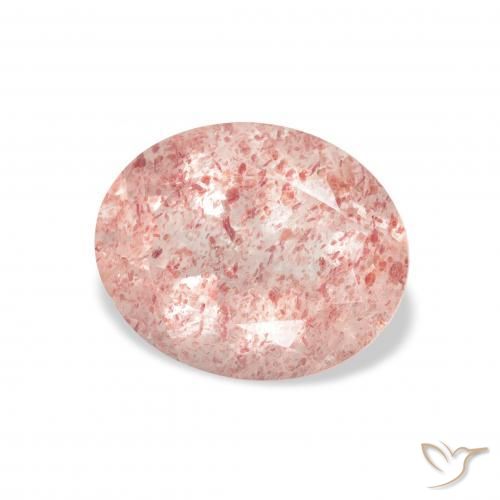 Quartzo Morango Luz rosa Natural 3.30ct, oval, Transparente