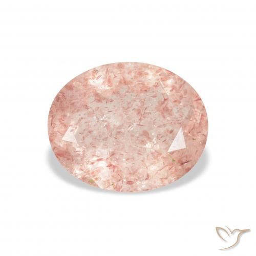 2.72ct Natural Luz rosa Quartzo Morango, oval, Transparente