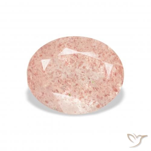 3.56ct Natural Luz rosa Quartzo Morango, oval, Transparente