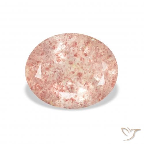 3.22ct Natural Luz rosa Quartzo Morango, oval, Transparente