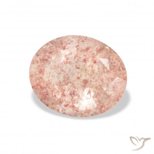 Quartzo Morango Luz rosa Natural 3.22ct, oval, Transparente