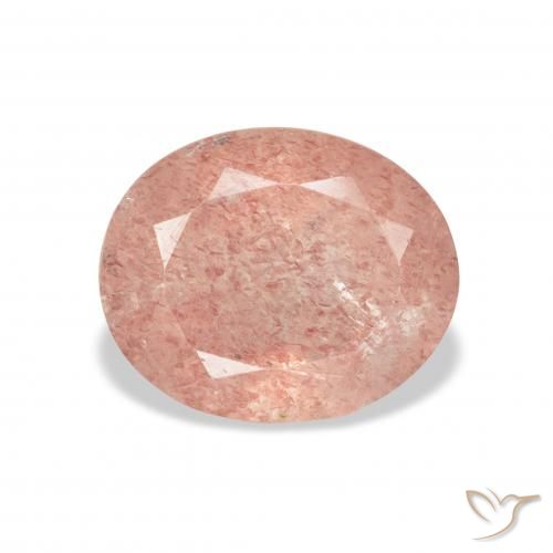 3.90ct Natural Luz rosa Quartzo Morango, oval, Transparente