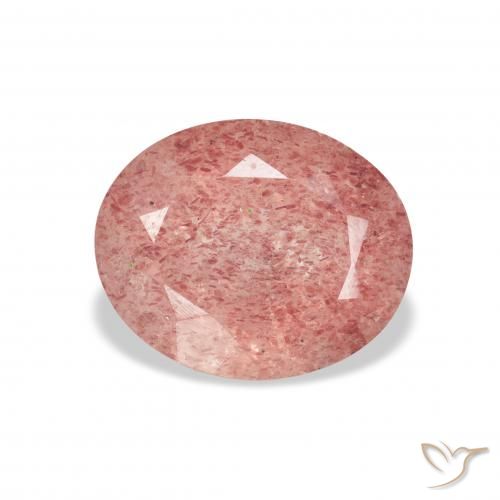 3.33ct Natural rosa médio Quartzo Morango, oval, Transparente