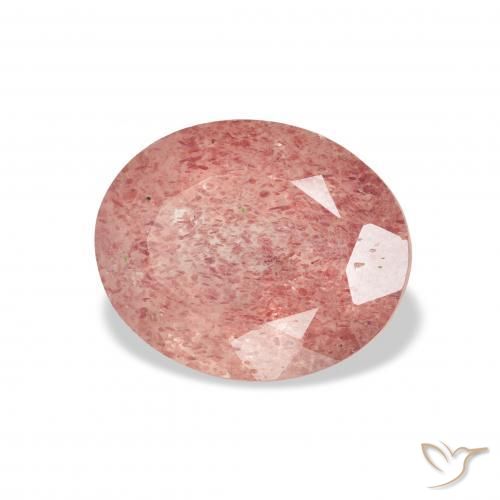 Quartzo Morango rosa médio Natural 3.33ct, oval, Transparente