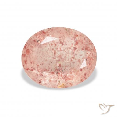 3.70ct Natural Luz rosa Quartzo Morango, oval, Transparente