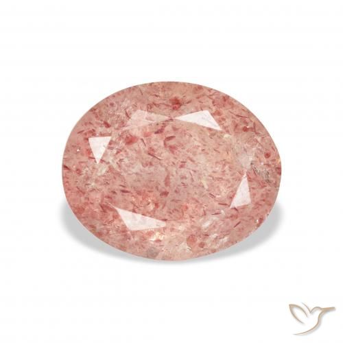 3.54ct Natural Rosa Laranja Quartzo Morango, oval, Transparente