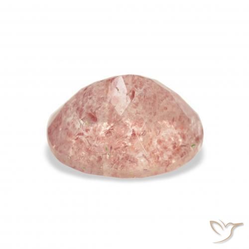 Quartzo Morango Rosa Laranja Natural 3.54ct, oval, Transparente