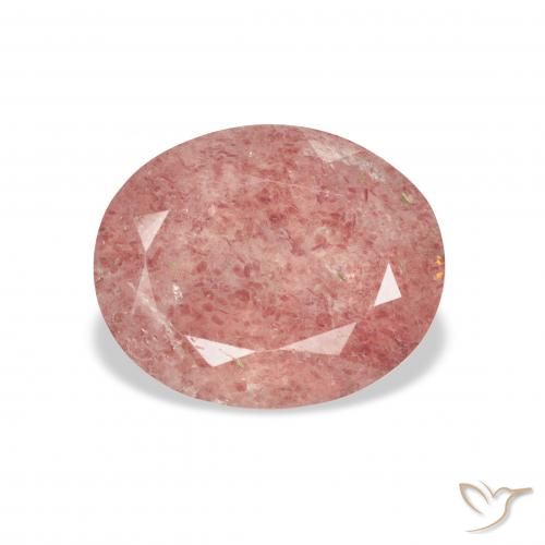3.48ct Natural rosa médio Quartzo Morango, oval, Transparente