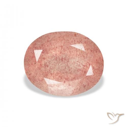 3.76ct Natural Framboesa Rosa Quartzo Morango, oval, Transparente