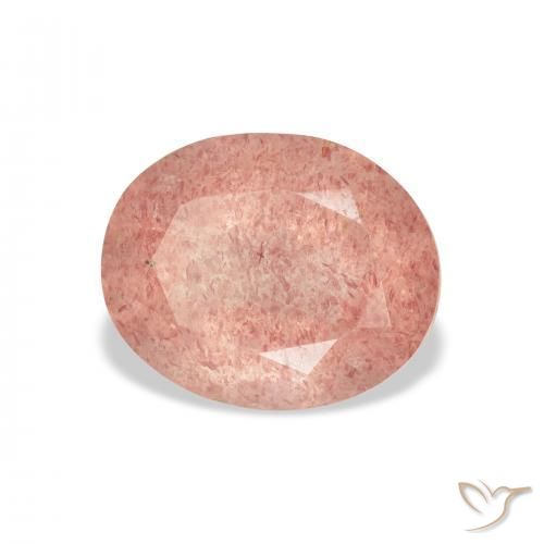 Quartzo Morango Framboesa Rosa Natural 3.76ct, oval, Transparente