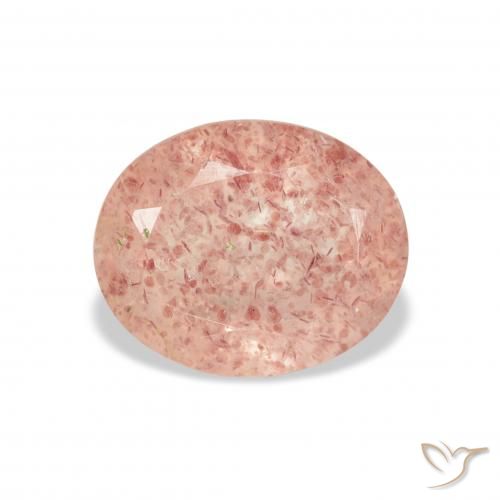 3.58ct Natural Luz rosa Quartzo Morango, oval, Transparente