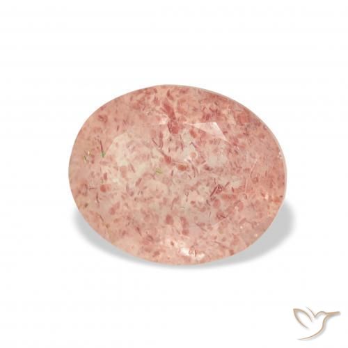 Quartzo Morango Luz rosa Natural 3.58ct, oval, Transparente