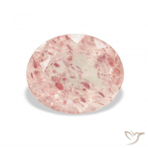 4.13ct Natural Luz rosa Quartzo Morango, oval, Transparente