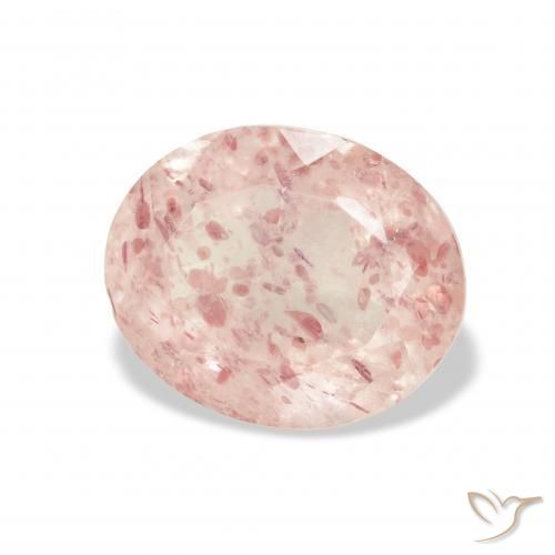 Quartzo Morango Luz rosa Natural 4.13ct, oval, Transparente