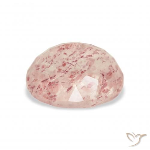 Quartzo Morango Luz rosa Natural 4.13ct, oval, Transparente