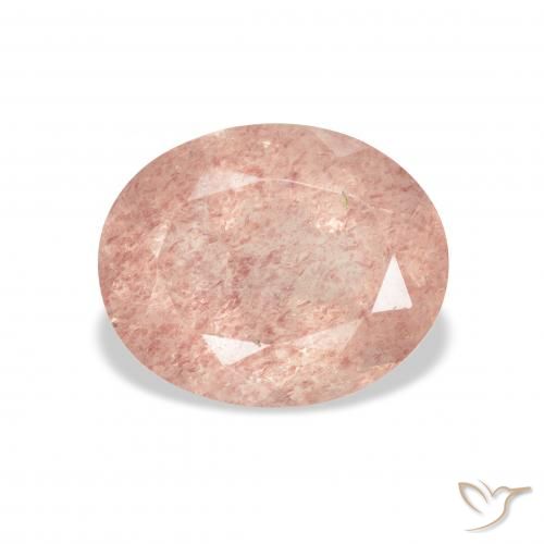 3.38ct Natural Luz rosa Quartzo Morango, oval, Transparente