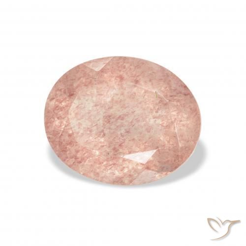 Quartzo Morango Luz rosa Natural 3.38ct, oval, Transparente