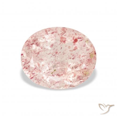 3.86ct Natural Luz rosa Quartzo Morango, oval, Transparente