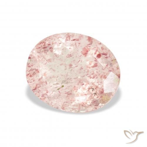 Quartzo Morango Luz rosa Natural 3.86ct, oval, Transparente