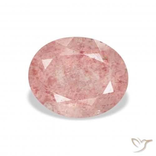 3.48ct Natural Luz rosa Quartzo Morango, oval, Transparente