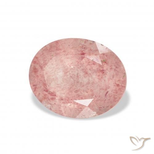 Quartzo Morango Luz rosa Natural 3.48ct, oval, Transparente
