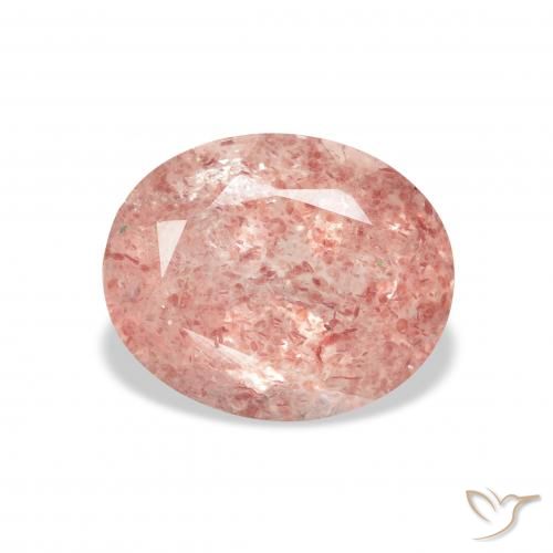 3.74ct Natural Luz rosa Quartzo Morango, oval, Transparente