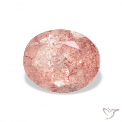 Quartzo Morango Luz rosa Natural 3.74ct, oval, Transparente