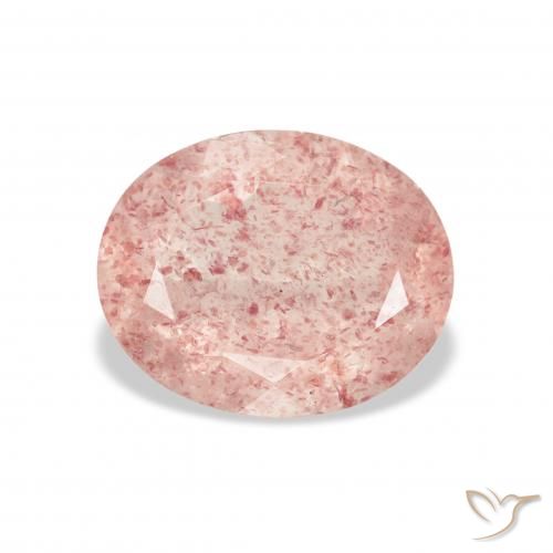 3.19ct Natural Luz rosa Quartzo Morango, oval, Transparente