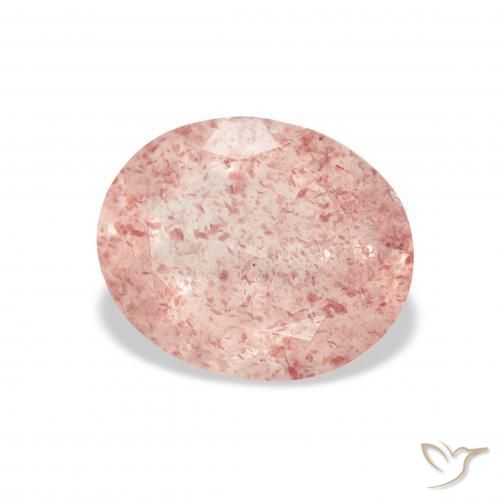 Quartzo Morango Luz rosa Natural 3.19ct, oval, Transparente