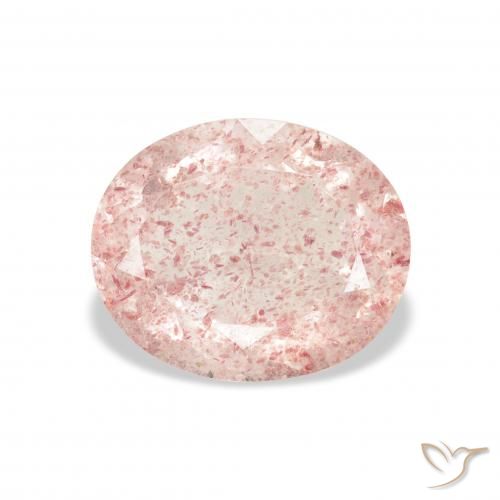 3.34ct Natural Luz rosa Quartzo Morango, oval, Transparente