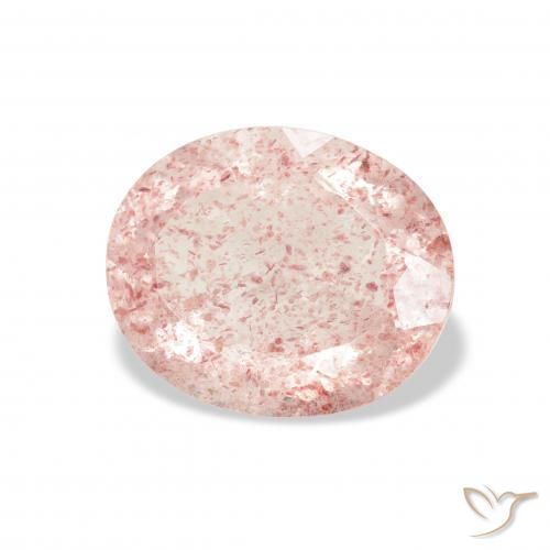 Quartzo Morango Luz rosa Natural 3.34ct, oval, Transparente