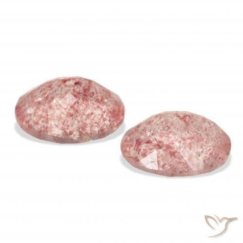 Pedras preciosas de Quartzo Morango Rosa escuro natural de 5.91 ct, oval, Transparente