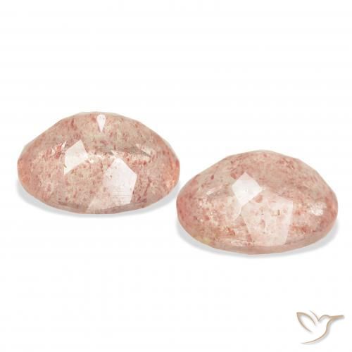 Pedras preciosas de Quartzo Morango Pêssego Rosa natural de 6.64 ct, oval, Transparente