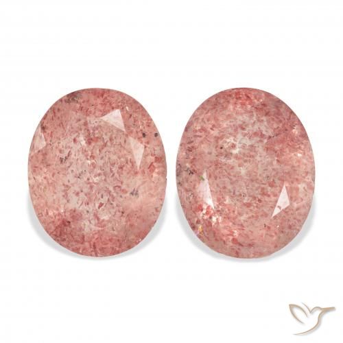 6.43ctw Natural Laranja Rosa Quartzo Morango, oval, Transparente