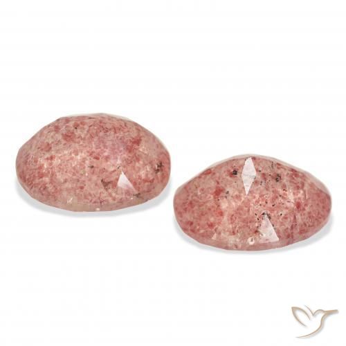 Pedras preciosas de Quartzo Morango Laranja Rosa natural de 6.43 ct, oval, Transparente