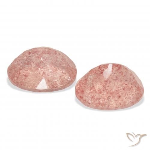 Pedras preciosas de Quartzo Morango Rosa Laranja Profundo natural de 7.46 ct, oval, Transparente
