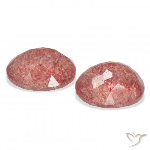 Pedras preciosas de Quartzo Morango rosa médio natural de 7.13 ct, oval, Transparente