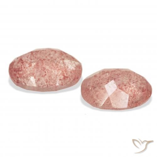 Pedras preciosas de Quartzo Morango Toranja Rosa natural de 5.88 ct, oval, Transparente