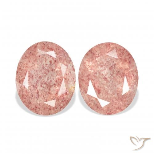 6.45ctw Natural rosa médio Quartzo Morango, oval, Transparente